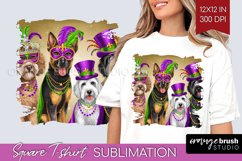 Mardi Gras Square Tshirt Background - Carnival PNG Product Image 1