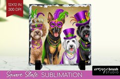 Mardi Gras Slate PNG - Carnival Square Slate Sublimation Product Image 1
