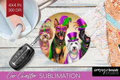 Mardi Gras Car Coaster - Carnival Coaster PNG Sublimation Product Image 1