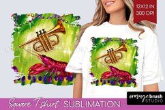 Mardi Gras Square Tshirt Background - Carnival PNG Product Image 1