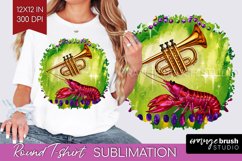 Mardi Gras Round Tshirt Background - Carnival PNG Product Image 1