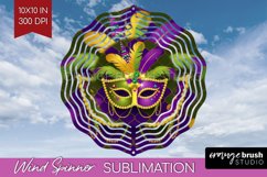 Mardi Gras Wind Spinner Sublimation PNG - Carnival Round Product Image 1