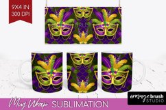 Mardi Gras Mug Wrap - Carnival Mug PNG Sublimation Product Image 1