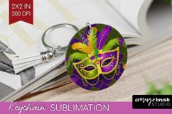 Mardi Gras Keychain PNG - Carnival Keychain Sublimation Product Image 1