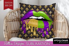 Mardi Gras Pillow Sublimation - Carnival Pillow Cover PNG Product Image 1