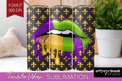 Mardi Gras Tumbler Wrap - Carnival Tumbler PNG Sublimation Product Image 1