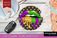 Mardi Gras Car Coaster - Carnival Coaster PNG Sublimation Product Image 1
