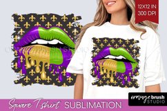 Mardi Gras Square Tshirt Background - Carnival PNG Product Image 1