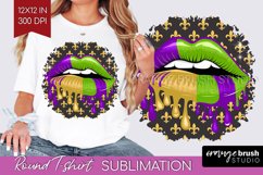 Mardi Gras Round Tshirt Background - Carnival PNG Product Image 1