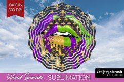 Mardi Gras Wind Spinner Sublimation PNG - Carnival Round Product Image 1