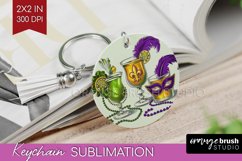 Mardi Gras Keychain PNG - Carnival Keychain Sublimation Product Image 1