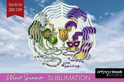Mardi Gras Wind Spinner Sublimation PNG - Carnival Round Product Image 1