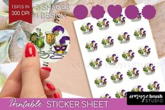 Mardi Gras Round Sticker - Carnival Printable Sticker Sheet Product Image 1