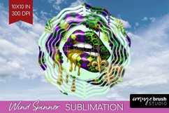 Mardi Gras Wind Spinner Sublimation PNG - Carnival Round Product Image 1