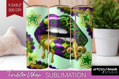Mardi Gras Tumbler Wrap - Carnival Tumbler PNG Sublimation Product Image 1