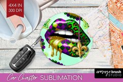 Mardi Gras Car Coaster - Carnival Coaster PNG Sublimation Product Image 1