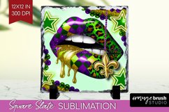 Mardi Gras Slate PNG - Carnival Square Slate Sublimation Product Image 1