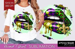 Mardi Gras Round Tshirt Background - Carnival PNG Product Image 1