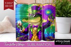 Mardi Gras Tumbler Wrap - Carnival Tumbler PNG Sublimation Product Image 1