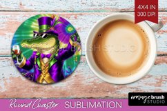 Mardi Gras Round Coaster - Carnival Coaster PNG Sublimation Product Image 1