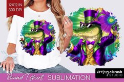 Mardi Gras Round Tshirt Background - Carnival PNG Product Image 1