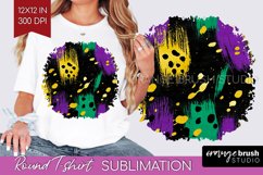 Mardi Gras Round Tshirt Background - Carnival PNG Product Image 1