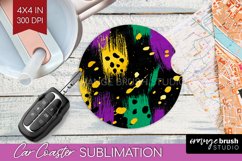 Mardi Gras Car Coaster - Carnival Coaster PNG Sublimation Product Image 1