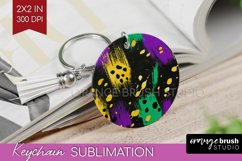 Mardi Gras Keychain PNG - Carnival Keychain Sublimation Product Image 1