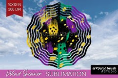 Mardi Gras Wind Spinner Sublimation PNG - Carnival Round Product Image 1