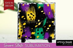 Mardi Gras Slate PNG - Carnival Square Slate Sublimation Product Image 1