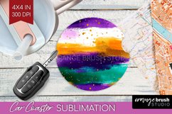 Mardi Gras Car Coaster - Carnival Coaster PNG Sublimation Product Image 1