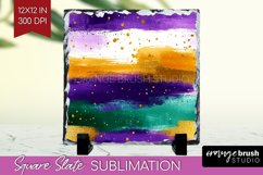 Mardi Gras Slate PNG - Carnival Square Slate Sublimation Product Image 1