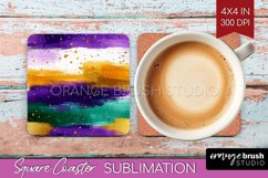 Mardi Gras Square Coaster - Carnival Coaster PNG Sublimation Product Image 1
