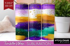 Mardi Gras Tumbler Wrap - Carnival Tumbler PNG Sublimation Product Image 1