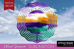Mardi Gras Wind Spinner Sublimation PNG - Carnival Round Product Image 1
