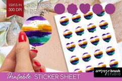 Mardi Gras Round Sticker - Carnival Printable Sticker Sheet Product Image 1