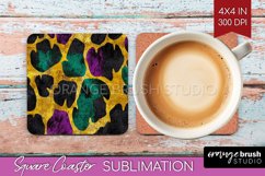 Mardi Gras Square Coaster - Carnival Coaster PNG Sublimation Product Image 1