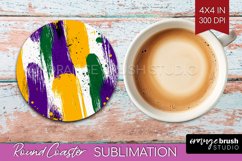 Mardi Gras Round Coaster - Carnival Coaster PNG Sublimation Product Image 1