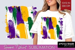 Mardi Gras Square Tshirt Background - Carnival PNG Product Image 1