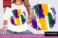 Mardi Gras Round Tshirt Background - Carnival PNG Product Image 1