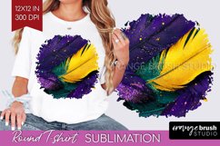 Mardi Gras Round Tshirt Background - Carnival PNG Product Image 1