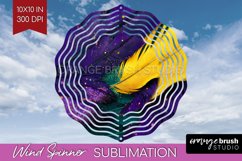 Mardi Gras Wind Spinner Sublimation PNG - Carnival Round Product Image 1