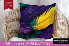 Mardi Gras Pillow Sublimation - Carnival Pillow Cover PNG Product Image 1