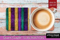 Mardi Gras Square Coaster - Carnival Coaster PNG Sublimation Product Image 1