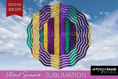 Mardi Gras Wind Spinner Sublimation PNG - Carnival Round Product Image 1