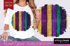 Mardi Gras Round Tshirt Background - Carnival PNG Product Image 1