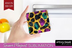 Mardi Gras Magnet Sublimation - Carnival Square Magnet PNG Product Image 1