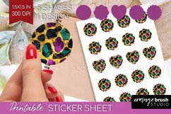 Mardi Gras Round Sticker - Carnival Printable Sticker Sheet Product Image 1