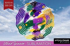 Mardi Gras Wind Spinner Sublimation PNG - Carnival Round Product Image 1
