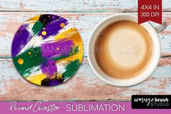 Mardi Gras Round Coaster - Carnival Coaster PNG Sublimation Product Image 1